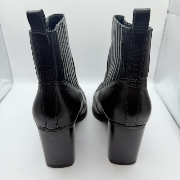 Marc Fisher Marela Black Leather Ankle Boots - Picture 3 of 9